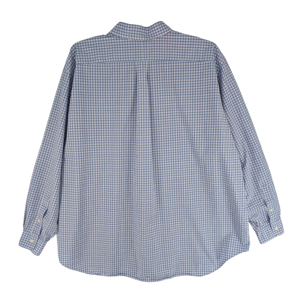 Ralph Lauren Plaid Button Down 3XB Blue Pink Cotton Long Sleeve Big Tall Shirt - Picture 3 of 9